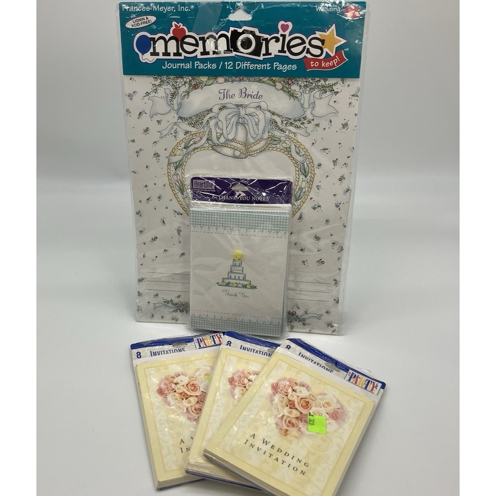 Lot Of 44 Wedding Invitations Thank You Cards Scrapbooking Pages Ephemera New